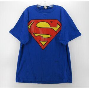VINTAGE Superman Shirt Large Warner Bros DC Comics Graphic Y2K USA *